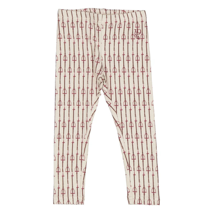 leggings buckle print - white/burgundy
