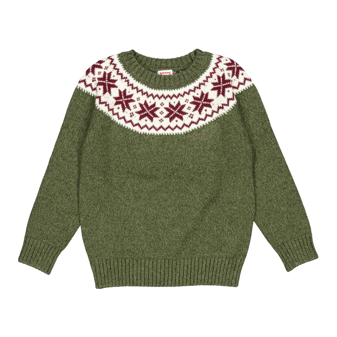 top l/s diamond knit sweater - olive