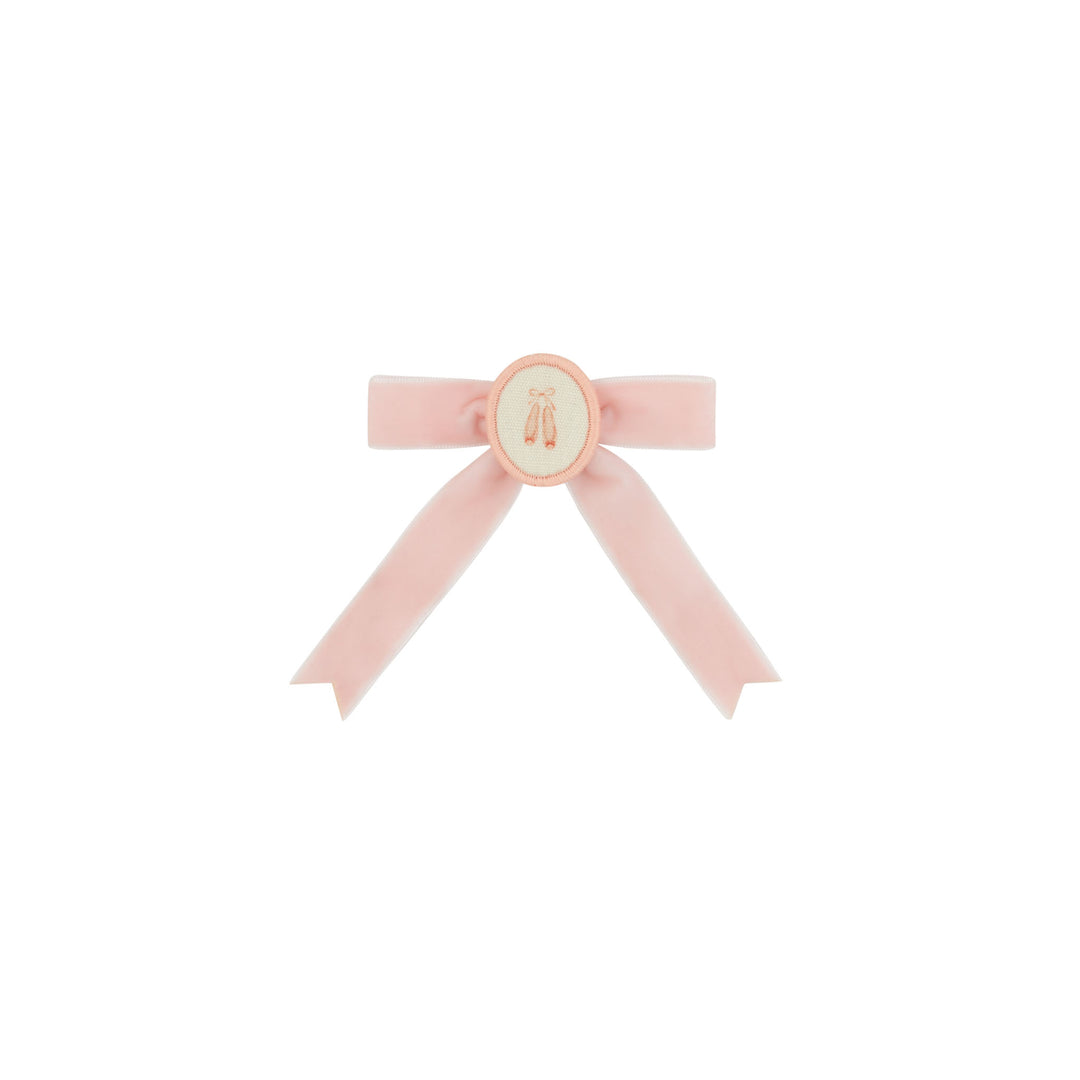 clip storybook velvet bows - pink