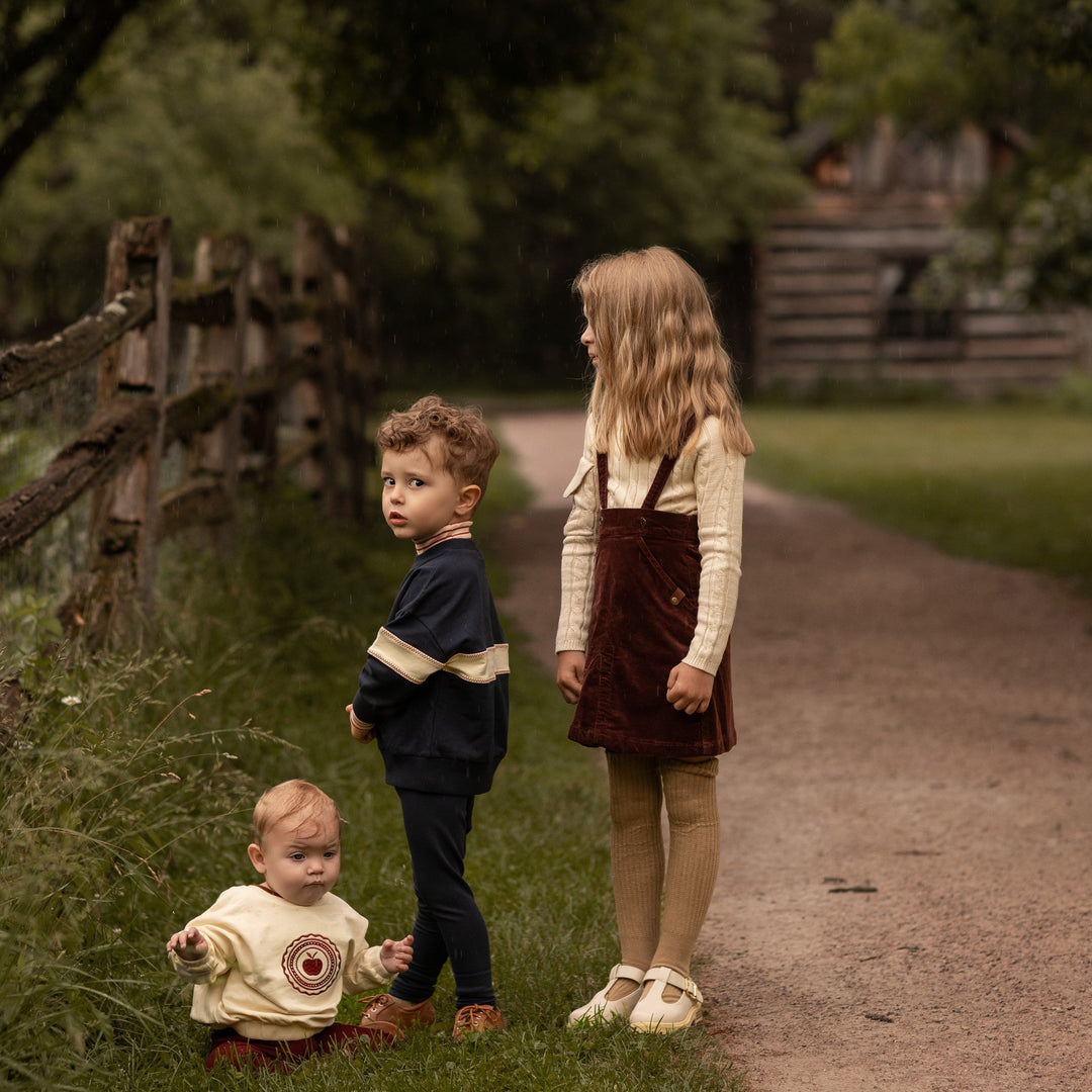 dress corduroy suspender jumper - brick