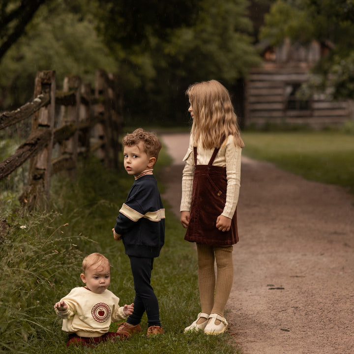 dress corduroy suspender jumper - brick