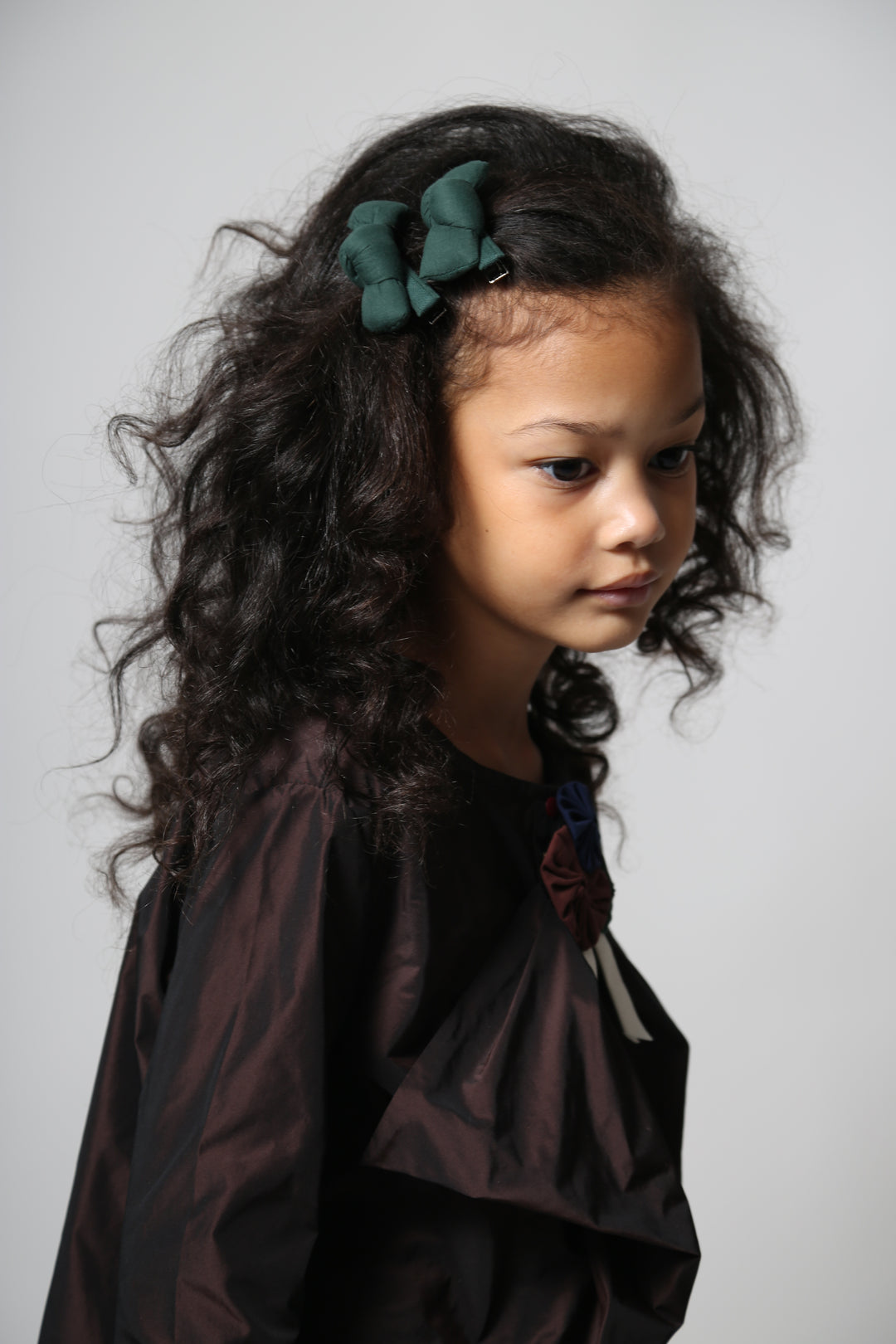 top l/s big bow blouse - raisin