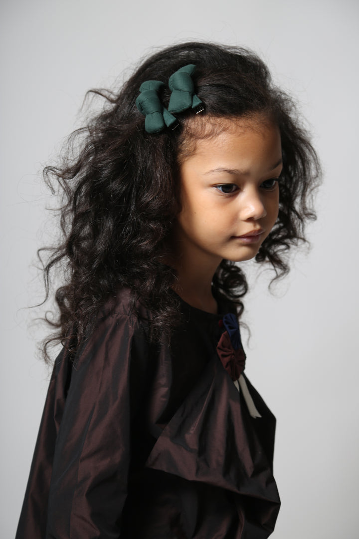 top l/s big bow blouse - raisin