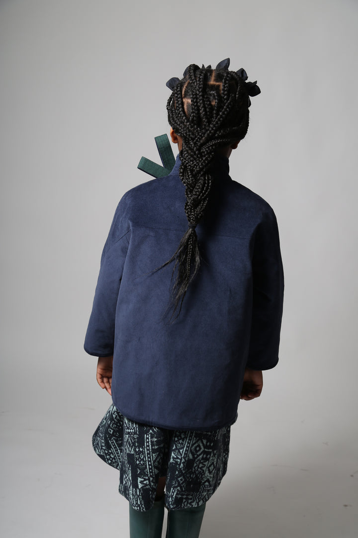 jacket long wrap bow - sapphire