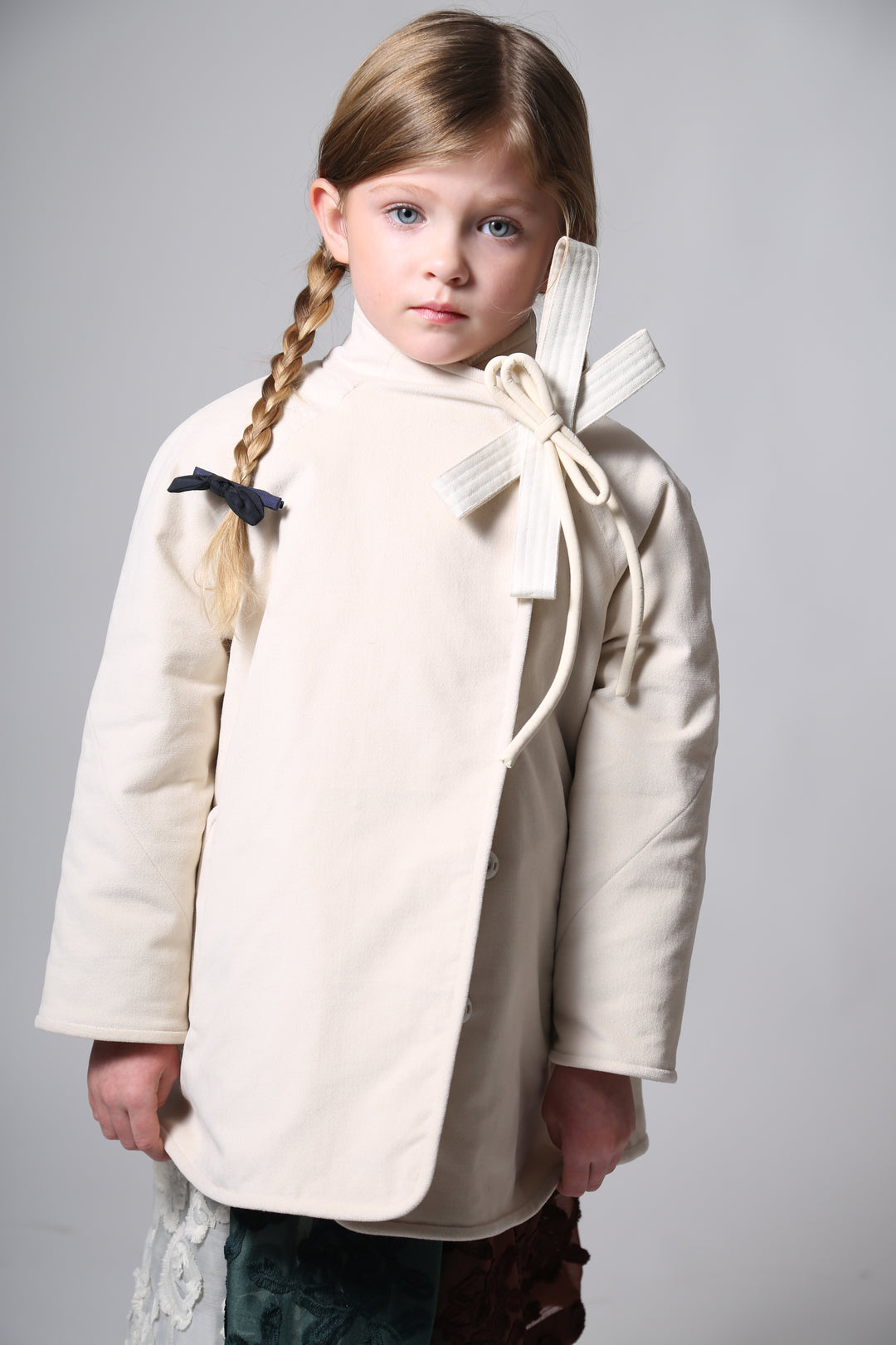 jacket long wrap bow - opal