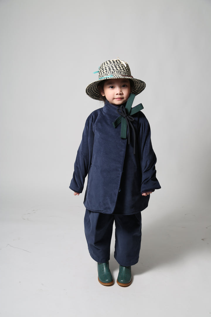 jacket long wrap bow - sapphire