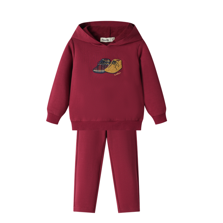 little steps tracksuit - burgundy