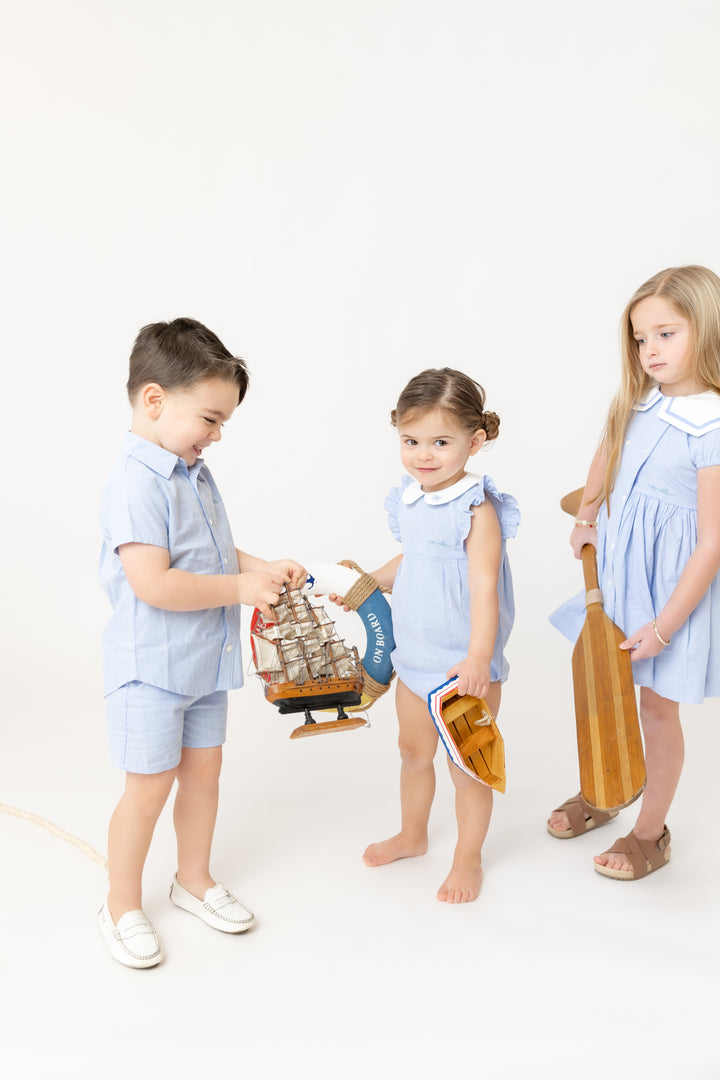 shorts pinstriped - light blue
