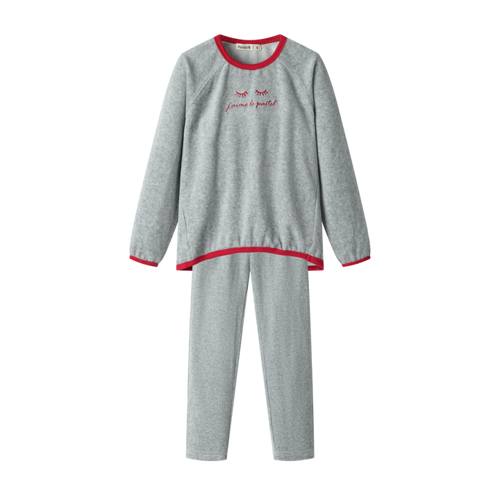 jaime le pastel velour pajama - heather grey