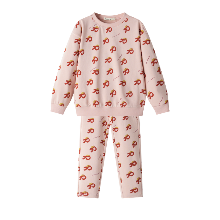 slipper print pajama - light pink