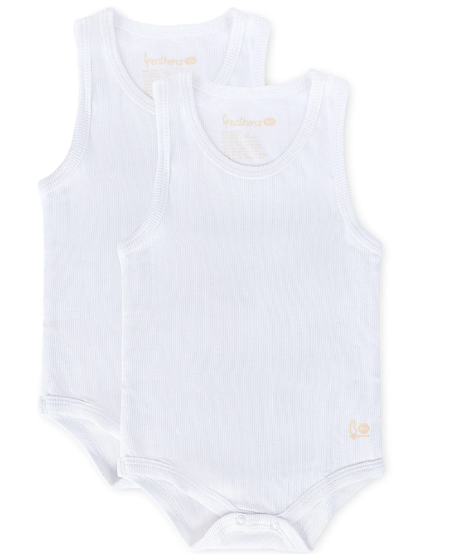 onesie baby boy ribbed - white