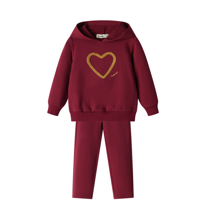 heart icon tracksuit - burgundy