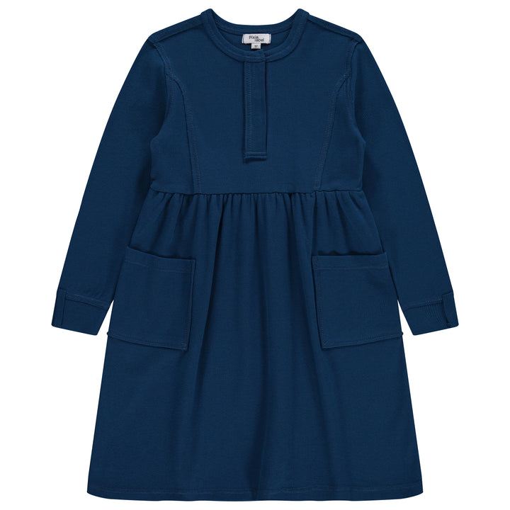 dress flatlock stitch ribbed - deep blue