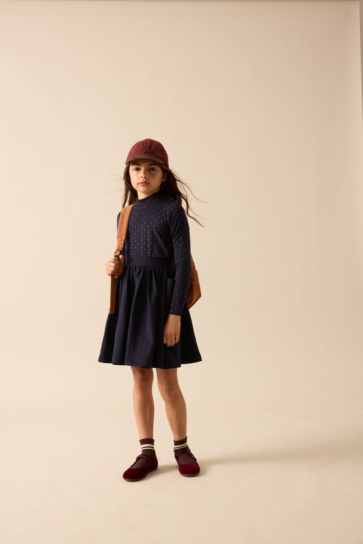 tee l/s sweet campaign printed mockneck - navy print