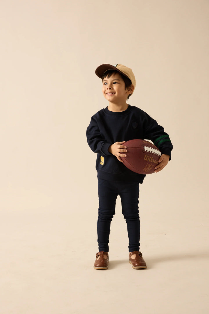 top l/s fan club little logo sweatshirt - navy