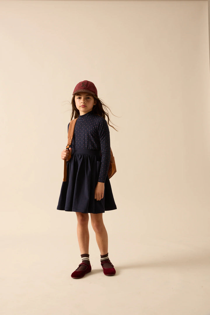 tee l/s sweet campaign printed mockneck - navy print