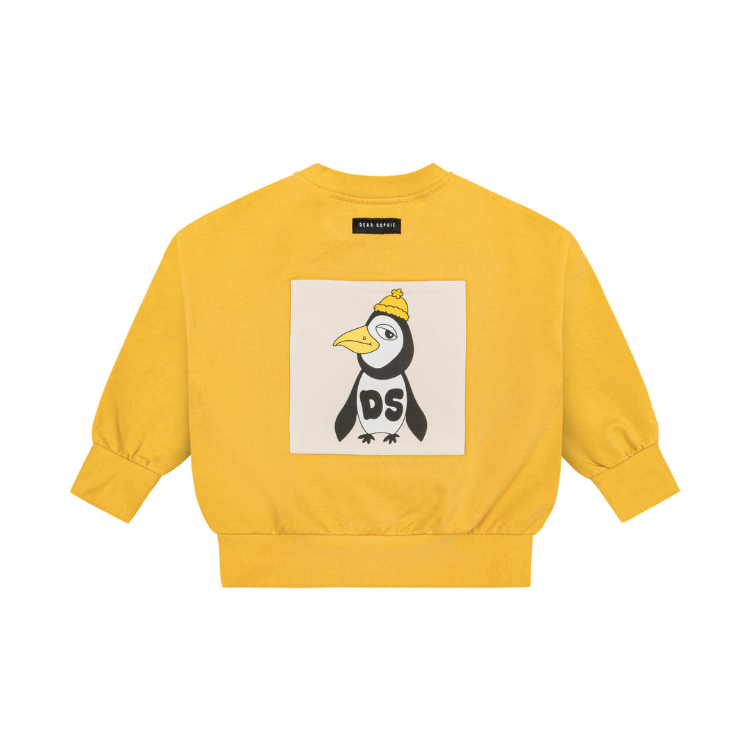 top l/s penguin back sweatshirt - yellow