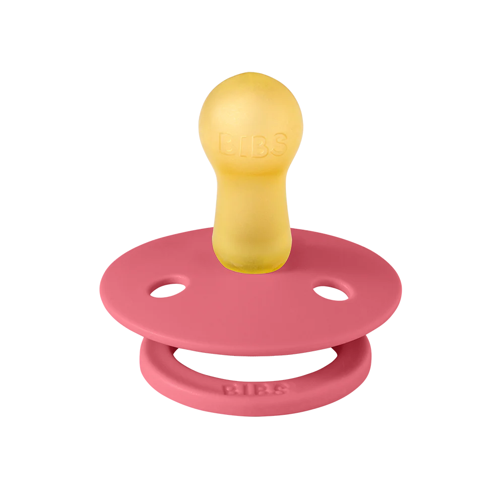 pacifier 2 pk colour latex round - dusty pink/coral