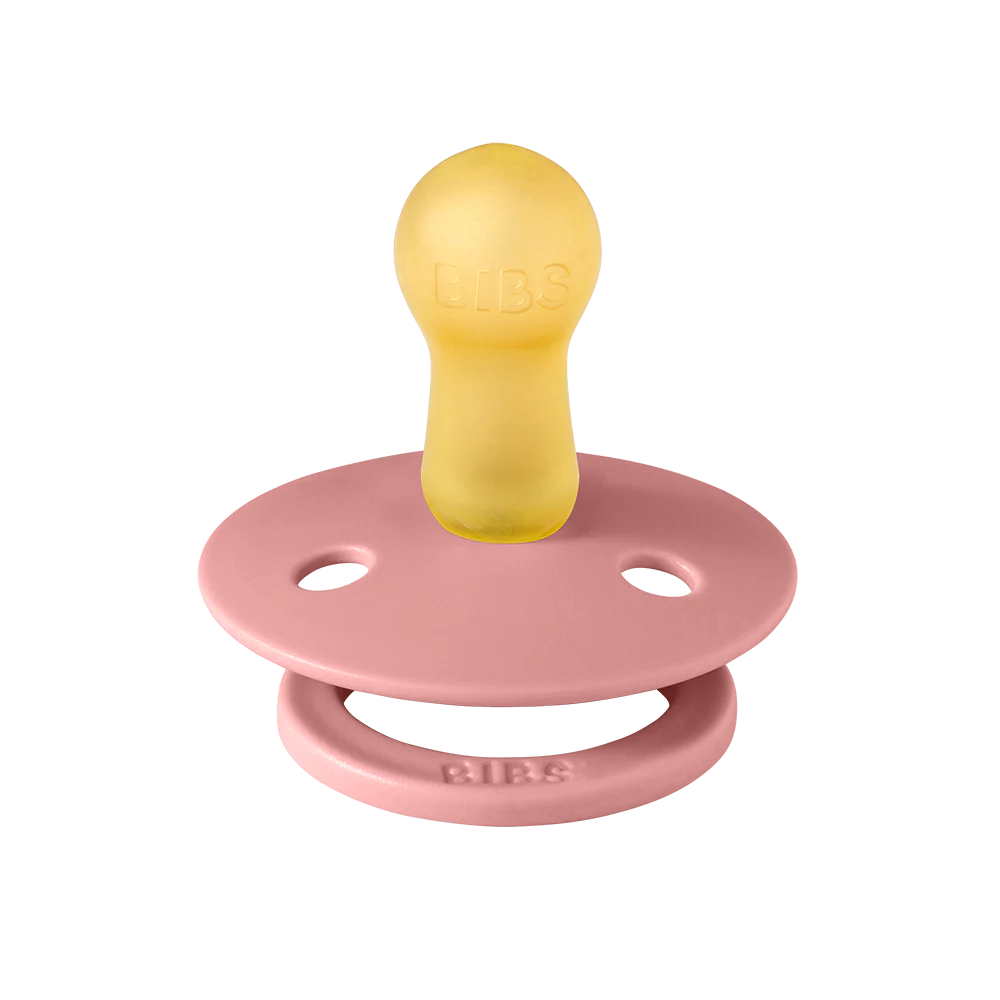 pacifier 2 pk colour latex round - dusty pink/coral