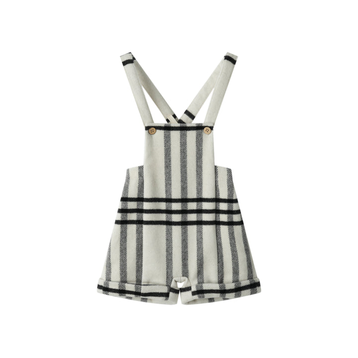 plaid shortall - creme plaid