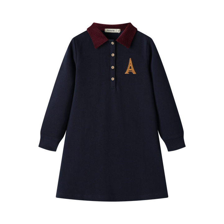 eiffel tower polo dress - navy