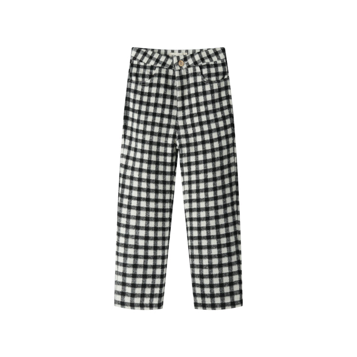 checkered dress pant - black checkered