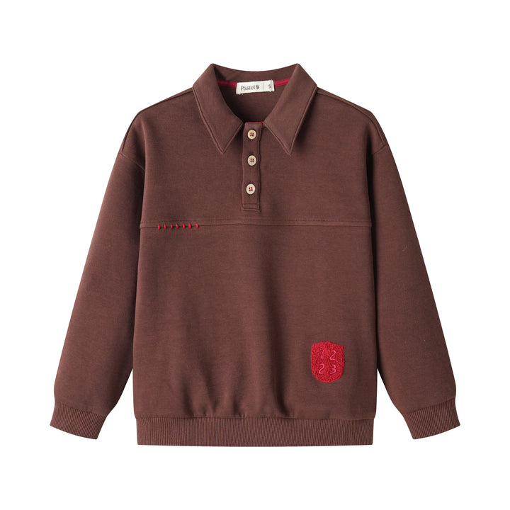 seamed polo sweatshirt - mulberry