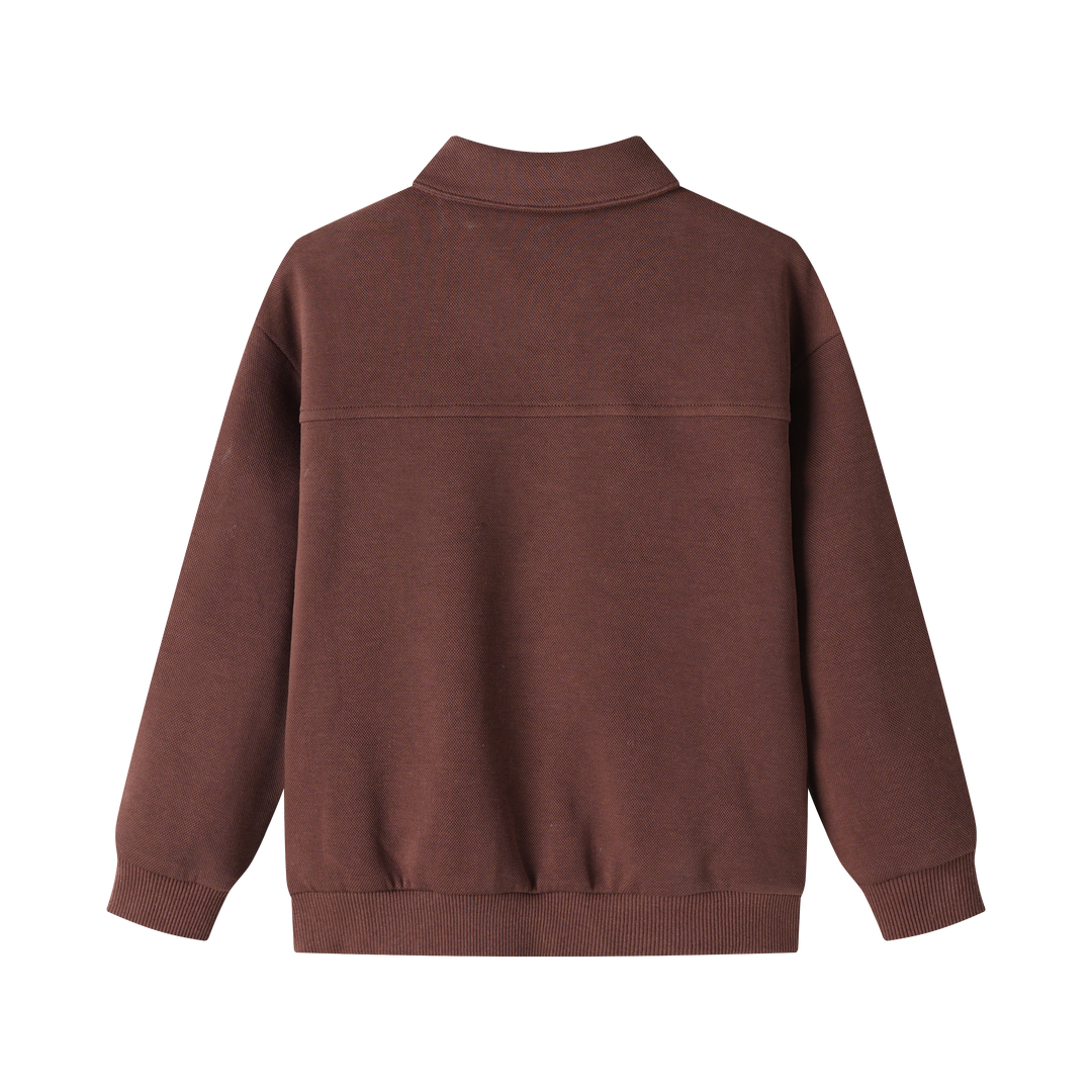 seamed polo sweatshirt - mulberry