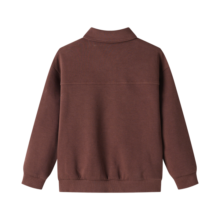 seamed polo sweatshirt - mulberry