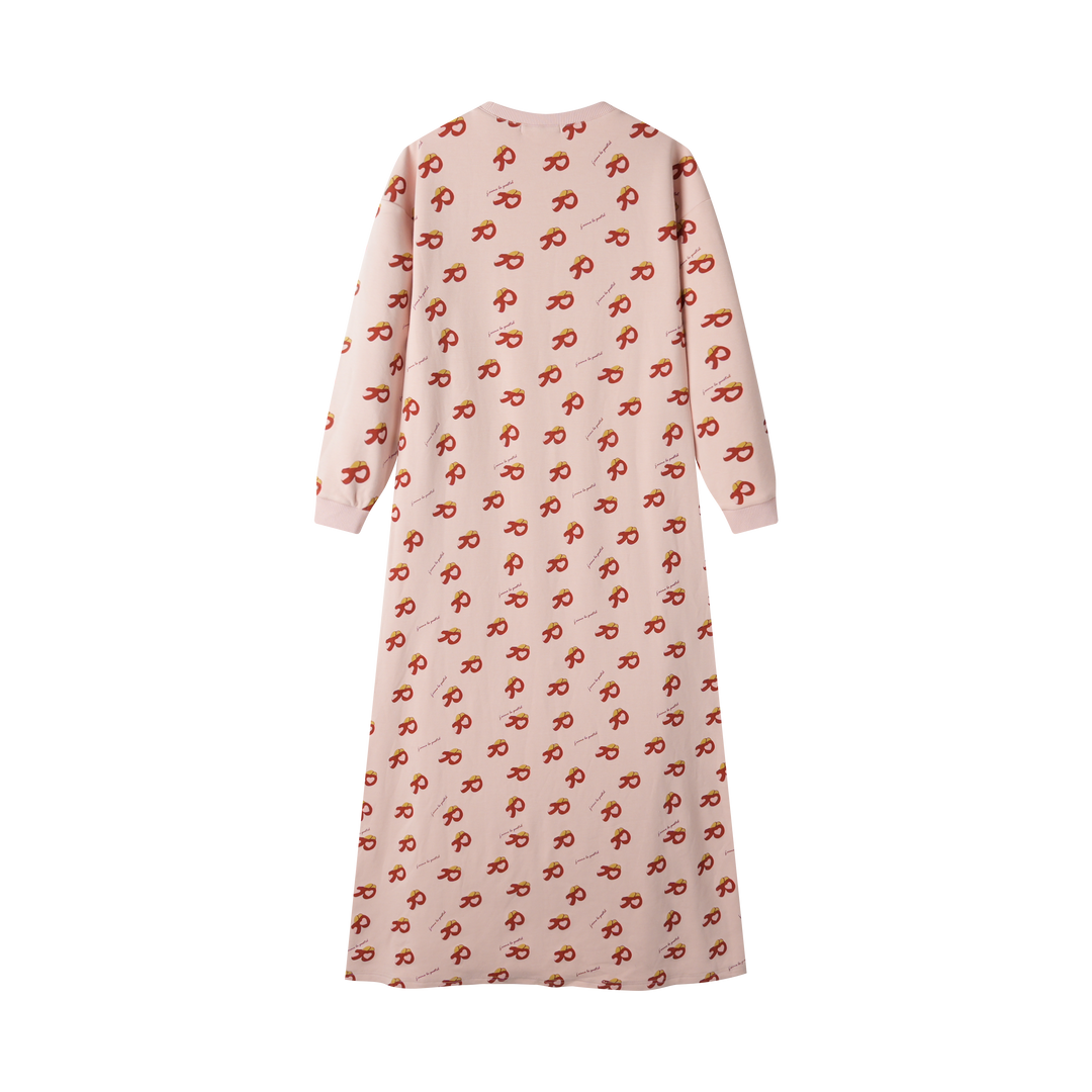 slipper print nightgown - light pink