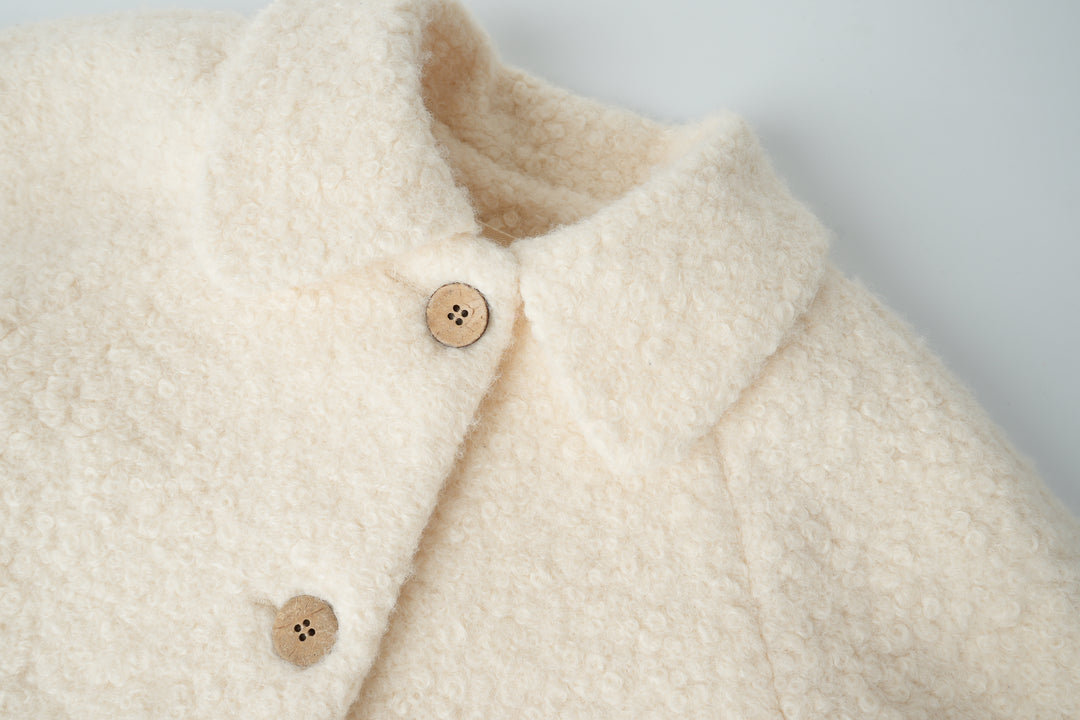 sherpa collared jacket - creme