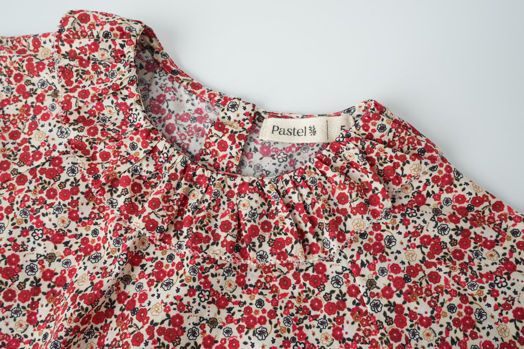 ruffle collar floral blouse - floral