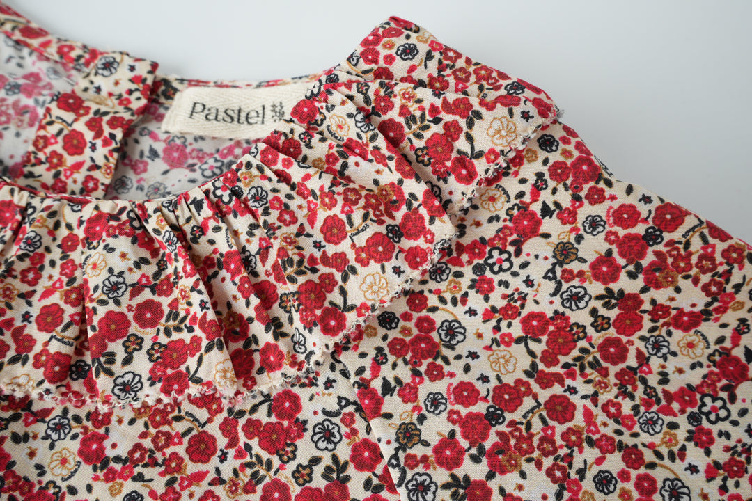 ruffle collar floral blouse - floral