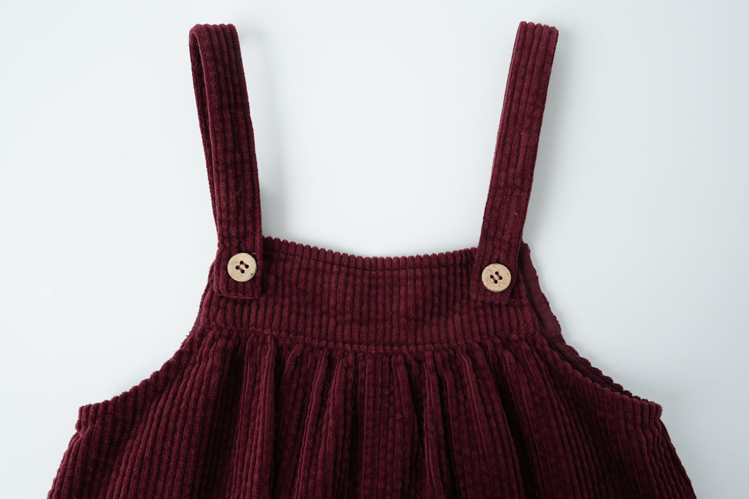 high waisted corduroy jumper - burgundy