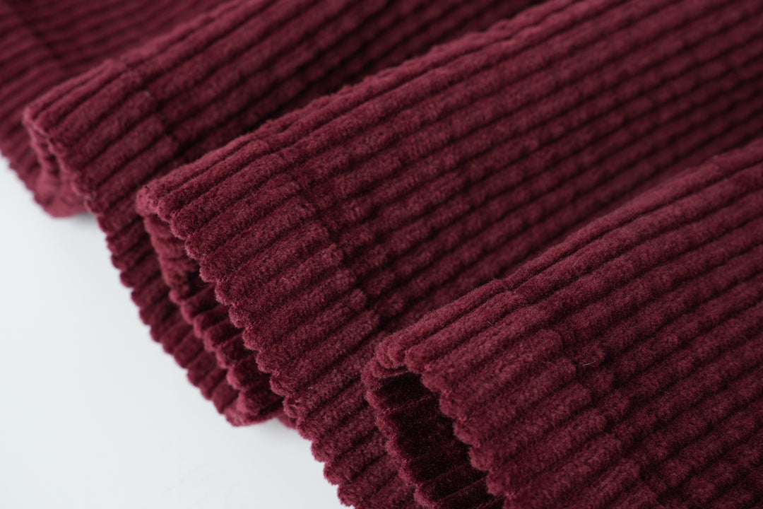 high waisted corduroy jumper - burgundy