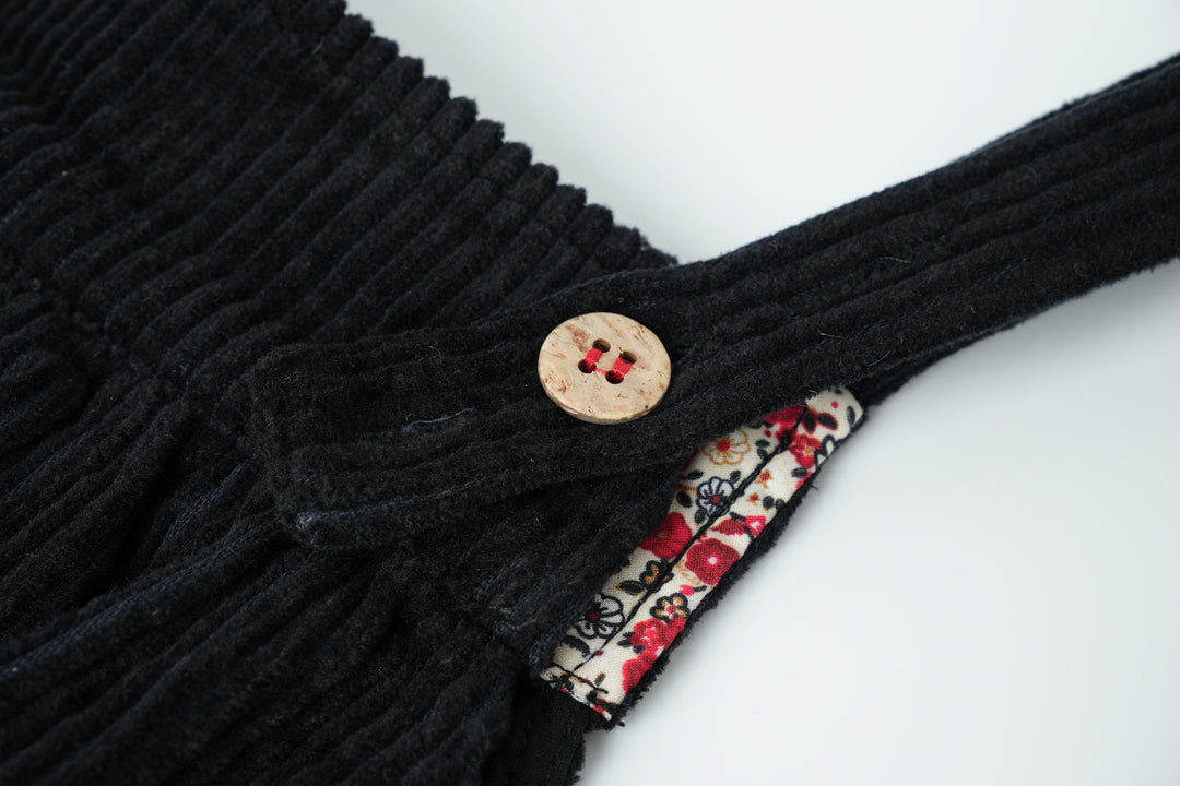 high waisted corduroy jumper - black