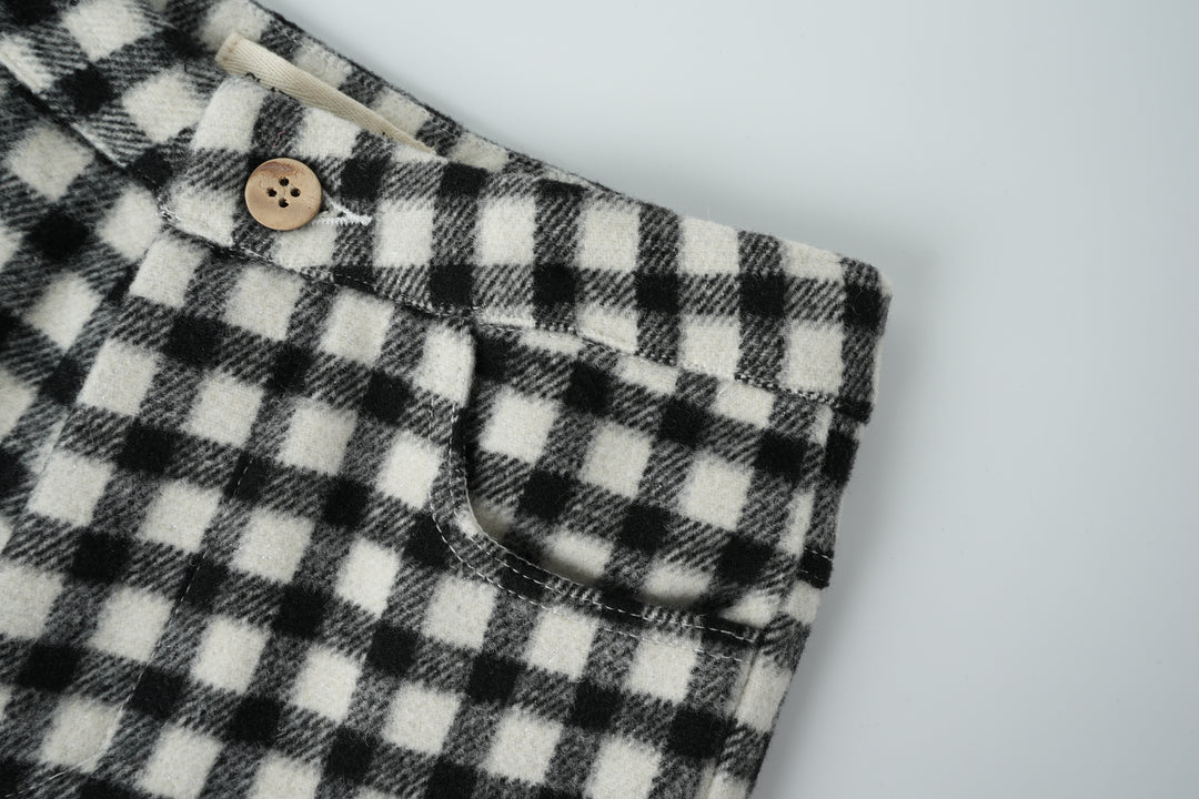 checkered dress pant - black checkered