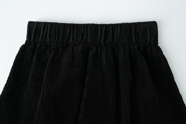 corduroy circle skirt - black