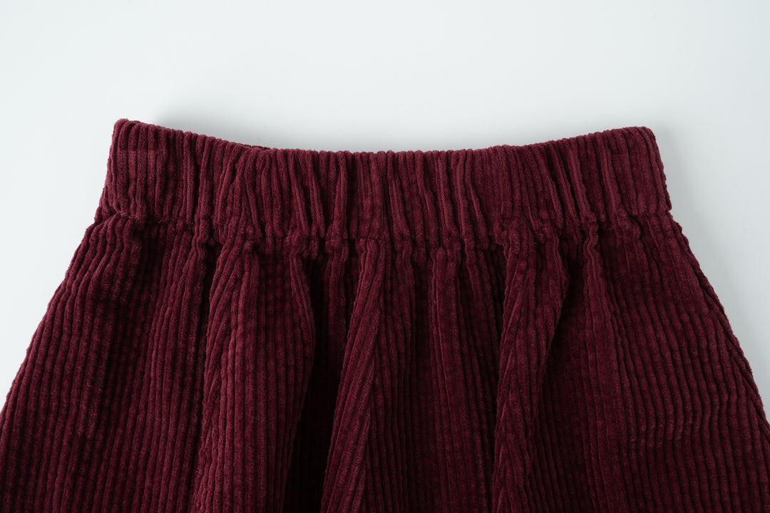 corduroy circle skirt - burgundy