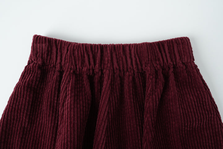 corduroy circle skirt - burgundy