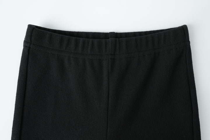 legging with trimmed cuff - black