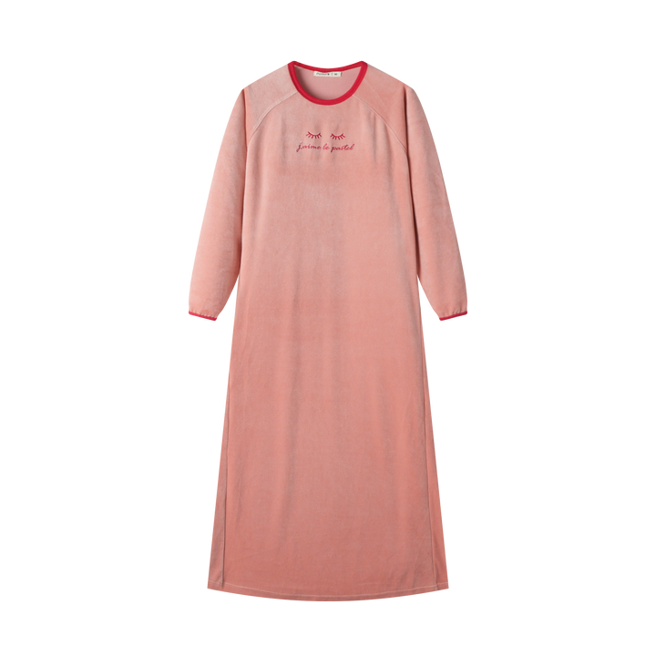 jaime le pastel velour nightgown - pink