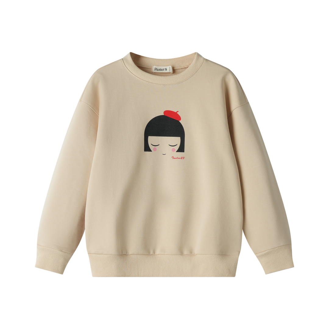 graphic center sweatshirt - oatmeal