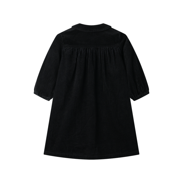 peter pan collared corduroy dress - black