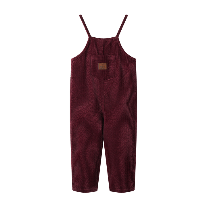 corduroy romper with pocket - burgundy