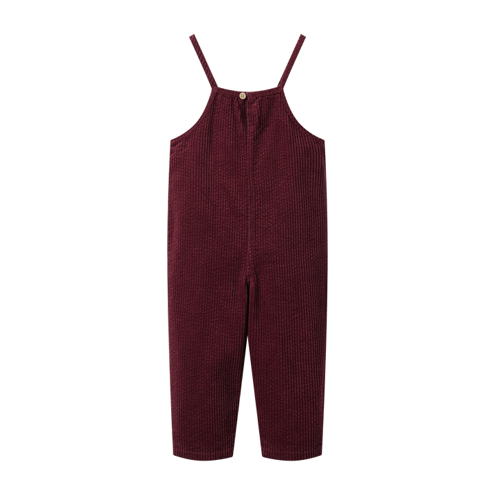 corduroy romper with pocket - burgundy