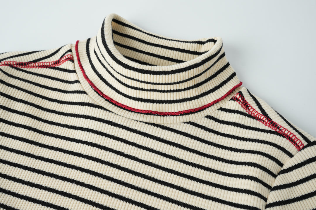 striped turtleneck - black striped