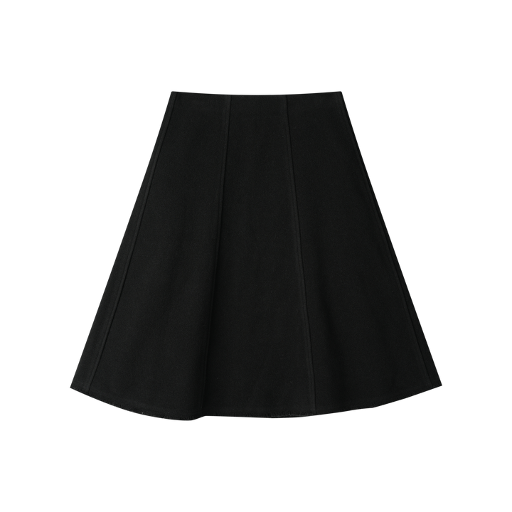 a-line wool skirt - black