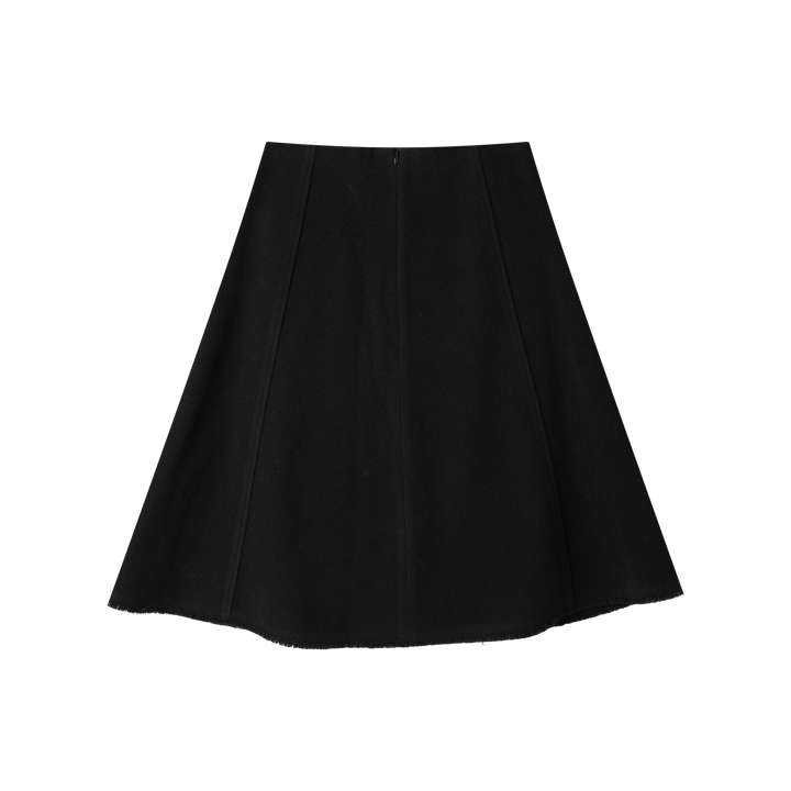 a-line wool skirt - black