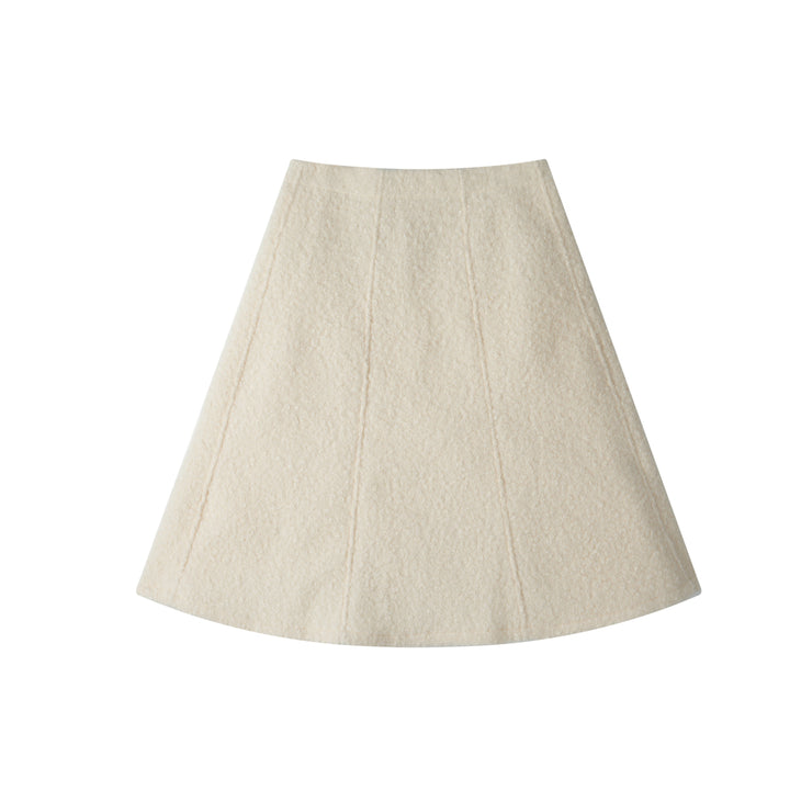 a-line sherpa skirt - creme